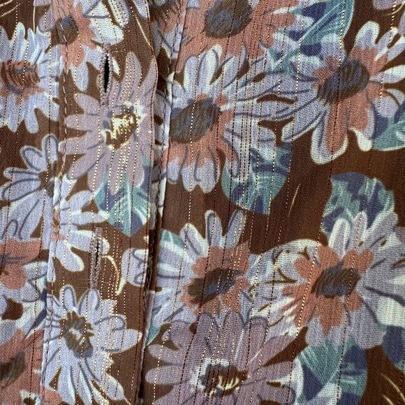 NWT Costamani Sophia Maxi Dress M Floral Brown Purple Daisy Print Modest Danish - Picture 4 of 9